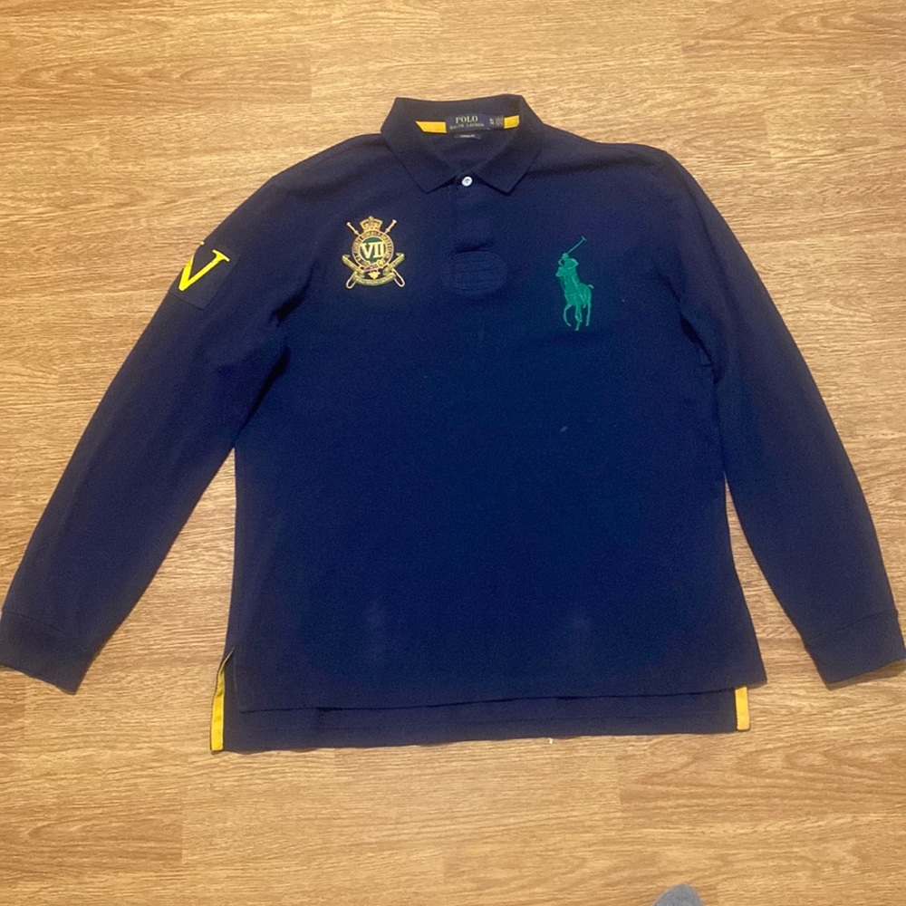 Long Sleeve Polo Ralph Lauren Navy Blue